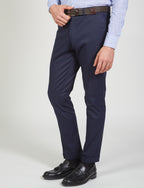 Solid color stretch cotton trousers