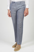 Melange linen trousers