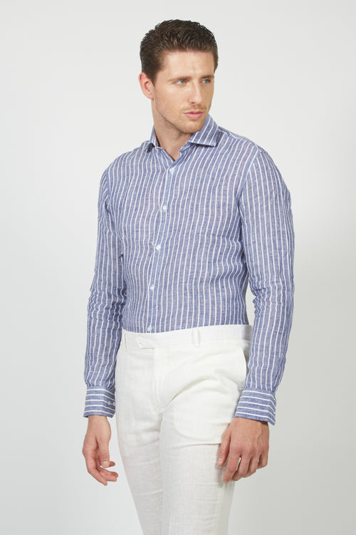 Wide striped linen shirt