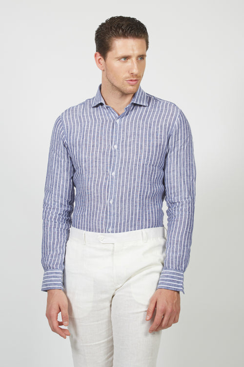 Wide striped linen shirt