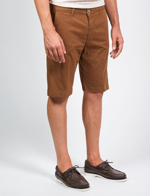 Solid color Bermuda shorts in cotton