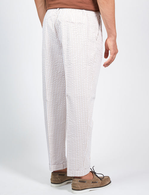 Striped cotton trousers