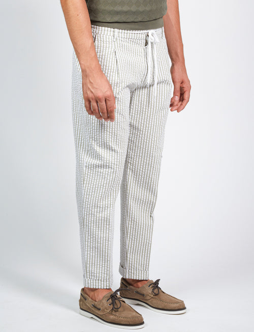 Striped cotton trousers