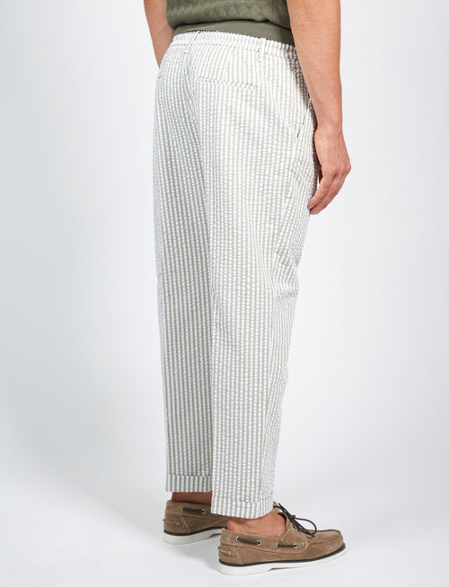 Striped cotton trousers