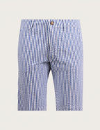 Striped Bermuda shorts in embossed cotton