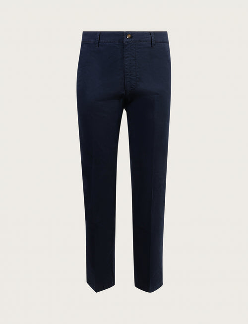 Chino trousers in stretch cotton satin