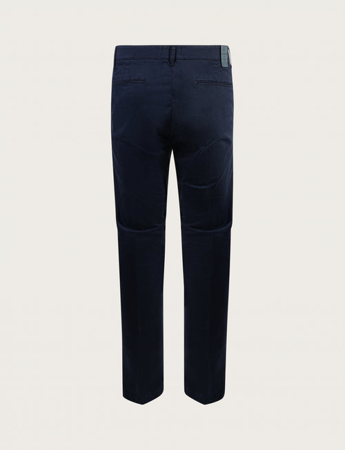 Chino trousers in stretch cotton satin