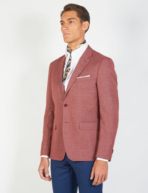 Single-breasted two-button melange jacket 