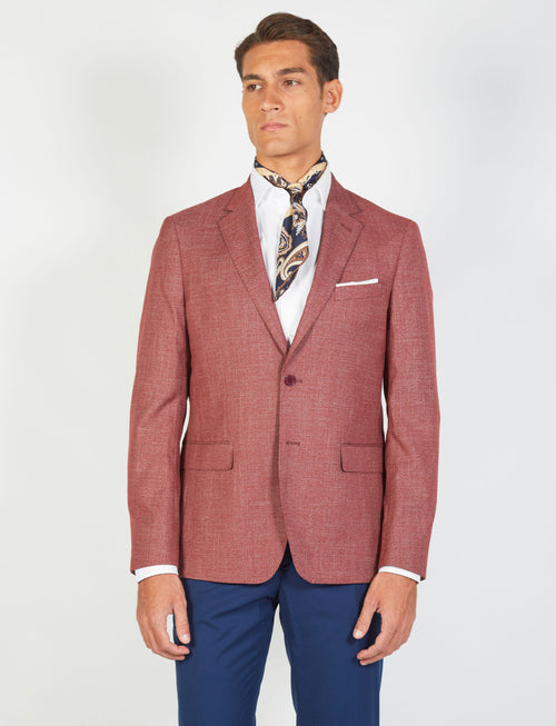 Single-breasted two-button melange jacket 