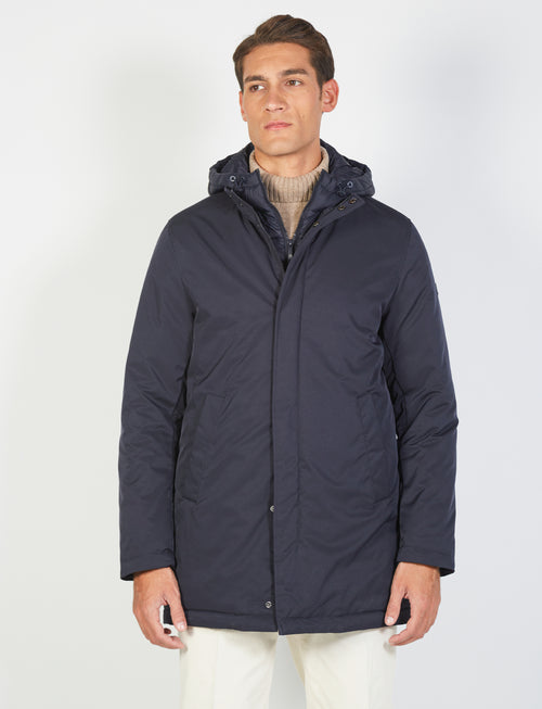 Parka with bib in technical fabric 