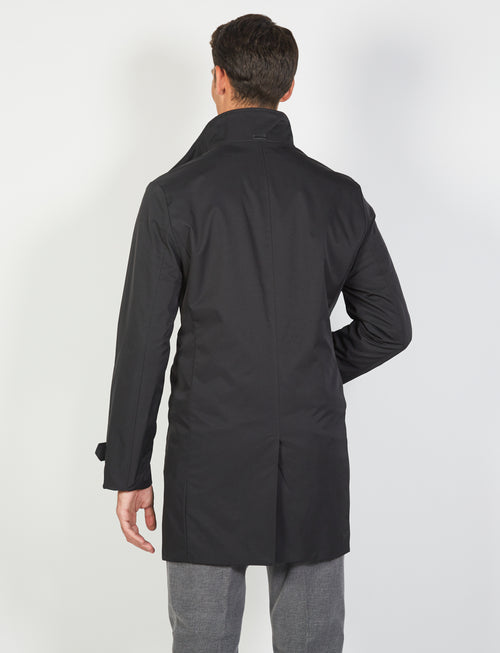 Coat with bib in technical fabric 