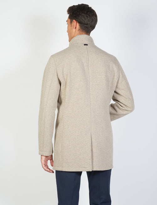 Cappotto in maglia con pettorina removibile