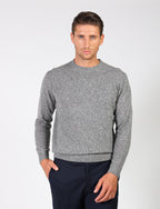 Crewneck sweater in mouliné wool 