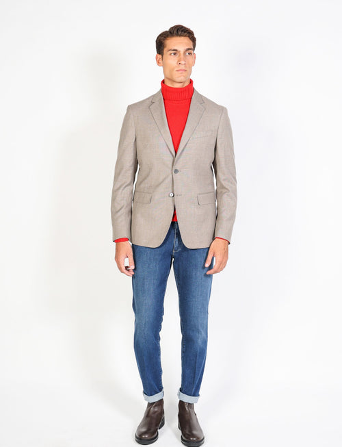 Single-breasted two-button melange jacket 