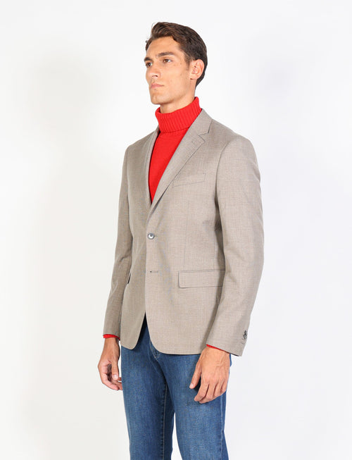 Single-breasted two-button melange jacket 