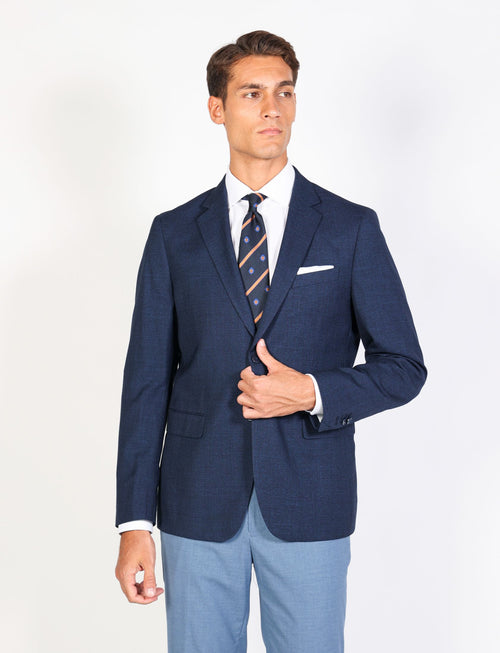 Single-breasted two-button melange jacket 