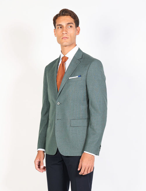 Single-breasted two-button melange jacket 