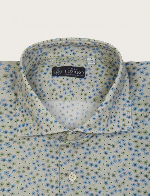 Camicia fantasia a fiori in cotone stretch