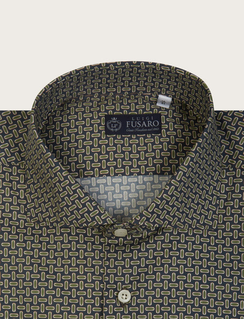 Camicia motivo geometrico in cotone stretch