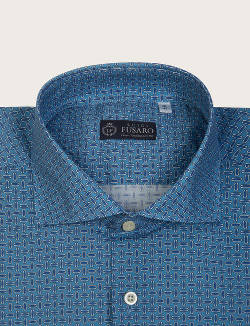 Camicia motivo geometrico in cotone stretch