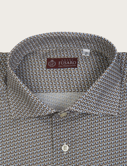 Camicia motivi geometrici in cotone stretch