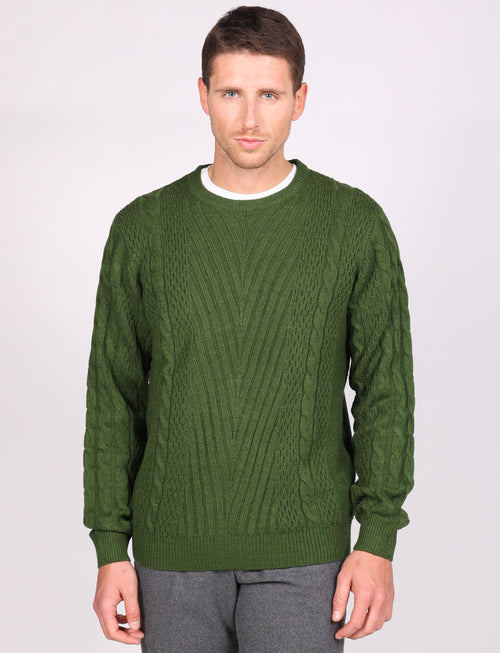 Herringbone crew neck sweater