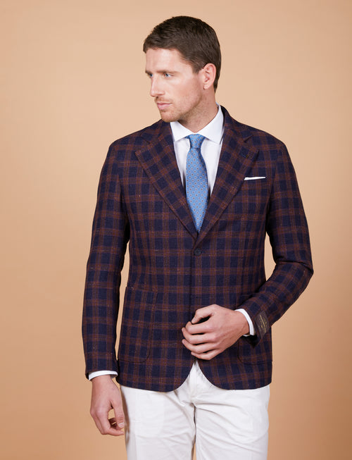 Giacca quadri in lana, seta, lino Vitale Barberis